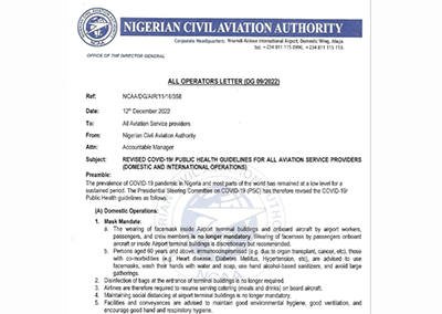 REVISED COVID-19 PUBLIC HEALTH GUIDELINES FOR ALL AVIATION SERVICE PROVIDERS